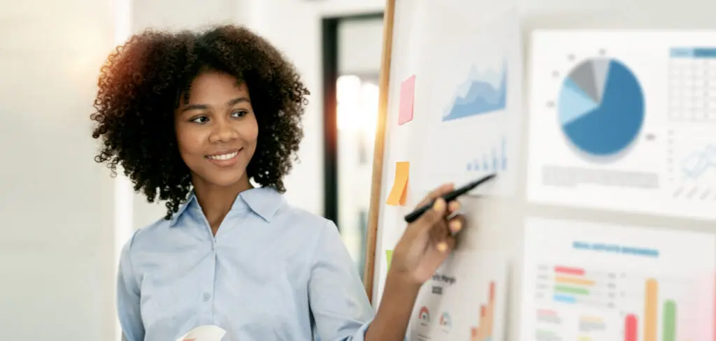 Business consultant with information